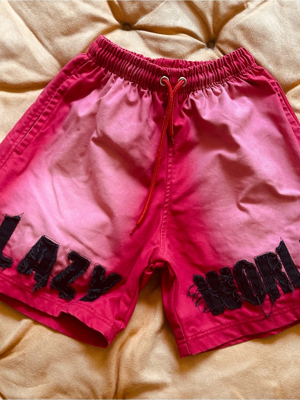 Lazy World Women's Pink Ombre Athletic Shorts with Drawstring